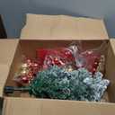 MARTINE MALL 2FT Small Christmas Tree with 30 LED Lights, Snowy Flocked Mini Christmas Tree Artificial Tabletop Xmas Trees with Cardinal Birds Red Bow Star Hanging Ornaments for Table Desk Small Space