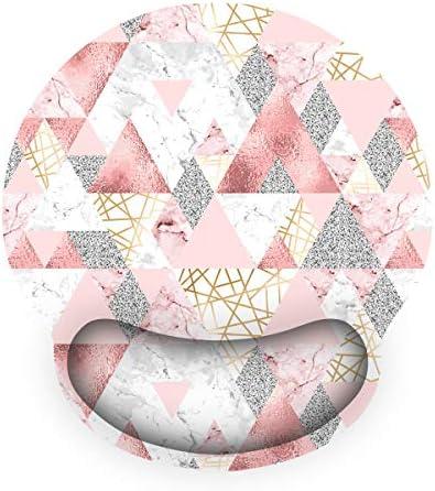 ToLuLu Mouse Pad Wrist Rest Support, Gel Mouse Pads with Non Slip Rubber Base Memory Foam Mousepad, Mouse Wrist Rest Pad for Laptop Computer Home Office Working Gaming Pain Relief, Pink Triangle, Pack of 3
