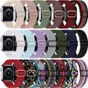 DMIGADIGLO Stretchy Nylon Band Compatible with Apple Watch Band 38mm 40mm 41mm 42mm 44mm 45mm 46mm 49mm Women Men, Adjustable Sport Elastic Replacement Strap for iWatch Series 10 9 8 7 6 5 4 3 2 1 SE