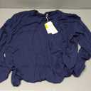 GYS Bamboo-Derived Viscose Men's Pajama Top Soft Long Sleeve Sleep T-Shirt (Navy) XL