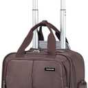 Hanke Softside Underseat Carry On Luggage with Wheels,Travel Luggage Rolling Bag Small SuitcaseCoffee, Underseater 16-Inch