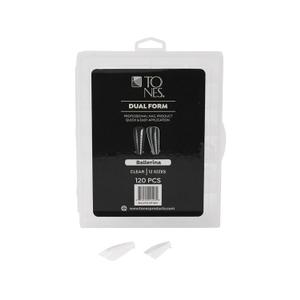TONES Premium Dual Form 120 PCS (Ballerina) Soft Reusable, Nail Extension Molds | Professional Gel Tip System | DIY Home & Salon Nail Art Kit