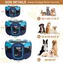 KingCamp Dog Playpen, Portable Foldable Cat Kitten Puppy Tent Crates 29"Pop Up Pet Playpen with Zippered Bottom & Cover for Indoor Outdoor Use (Small, Blue)