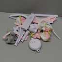 Baby Crib Mobile for Girls, Soft Knitted Woodland Characters Rabbit Squirrel, Pink and White Nursery Decor, Calming Soother with 12 Lullabies Essential and Perfect Gift for Girls