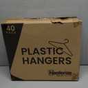 Clothes Hangers Plastic 40 Pack - Black Plastic Hangers - Makes The Perfect Coat Hanger and General Space Saving Clothes Hangers for Closet - Percheros Ganchos para Colgar Ropa Hangars