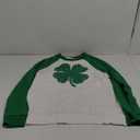 Womens St. Patrick's Raglan Long Sleeve Shirt Irish Shamrock Crewneck Sweatshirt, M