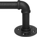 Refrze Curtain Rods for Windows 48 to 84 Inch, 1" Black Curtain Rod Industrial Wrap Around, Adjustable Heavy Duty Blackout Curtain Rods for Ceiling, Bedroom, Outdoor Patio