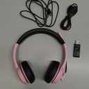 Wireless Headset with Mic for Work with AI Noise Cancelling Mic for Clear Calls, Bluetooth V5.3 Headphones with Microphone to USB A/C Dongle & Mic Mute for Computer Laptop PC iPhone (Pink Black)