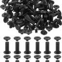 PATIKIL 18mm Chicago Screws Leather Rivets, 60 Set Leather Rivets Nail Stud Screws Bolt Assorted Kit for DIY Leather Craft Bookbinding Decorate Repair Belt Bag Clothing, Black