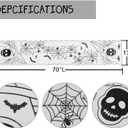 2 x Simplebrand Fall Halloween Table Runner 70 Inches Long, Cutwork Embroidered Black Spiders, Bats and Skull Dresser Scarf for Home Dining Holiday Autumn Halloween Thanksgiving Decor, 13 x 70 Inch