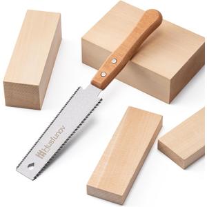Husfunov Japanese Hand Saw, 6 Inch Pull Saw with Double Edges of 11/17 TPI, SK5 Flexible Blade Handle Wood Saws for Woodworking Tools