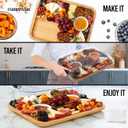Farberware Build-A-Board Bamboo Cutting Board with Single Storage Compartment, Clear Locking Lid, Black Handles, Perfect for Charcuterie & Snacks