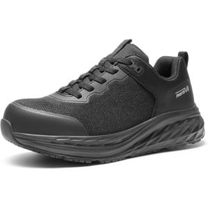 NORTIV 8 Steel Toe Shoes for Men Slip Resistant Comfortable Work Shoes (Black)