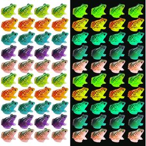 Barydat 80 Pcs Miniature Frog Figurines Luminous Mini Resin Frog Figures Model Garden Decor DIY Terrarium Craft Ornament Accessories for Moss Landscape Decoration (0.98 x 0.98 Inch)