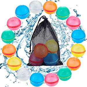 Tizikcon 20 PCS Magnetic Reusable Water Balloons, Refillable Silicone Bath Pool Beach Toys for Kids, Quick Fill Self-Sealing Splash Balls for Outdoor Water Fun Summer Family Games