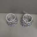 2 Set Small Pleated Block Print Light Blue Lamp Shade, Floral Spider Blue Pleated Lamp Shades, Replacement Lampshade 4" Top x 6" Bottom x 5" High Spider with Harp and Fitting