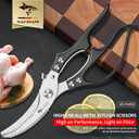 MAD SHARK Professional Heavy Duty Poultry Shears - Kitchen Shears for Spatchcocking Chicken and Meat Cutting, Multi-Purpose Kitchen Scissors for Food, Spring-loaded (Black)