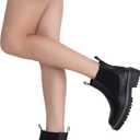 Jeossy Women's 9605 Chelsea Ankle Boots Slip on Short Booties (Black)