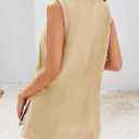 Fisoew Womens Summer Tank Tops V Neck Sleeveless Casual Loose Flowy Tunic Workout T Shirts (Small)