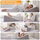 Ruqmuis Wedge Pillow for Acid Reflux, Bed Wedge Pillow for Headboard 10", Pillow Wedge for Back Pain Relief, Post Surgery, Elevated Pillows for Sleeping, Snoring, Triangle Pillow with Cover, White