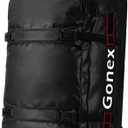 Gonex Rolling Duffle Bag with Wheels, 70L Water Repellent Wheeled Travel Duffel Luggage with Rollers 25 inch, Black