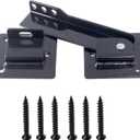 9-inch Flip Gate Latch Lock with Padlock Hole, Heavy Duty Steel Door Latch with Mounting Screws for Wooden Fence, Swing Gate, Double Gate, Shed, Barn. Security Locking Kit for Outdoor Gates