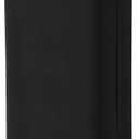 Slim Laundry Hamper with Lid, 65L Narrow Clothes Basket Bin with Bamboo Handles, Skinny Tall Collapsible Hamper for Bedroom, Bathroom, Dorm, Laundry Room - Black