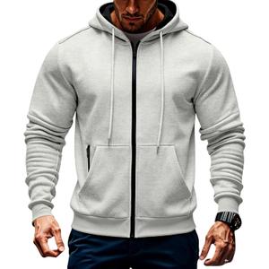 Mens Fleece Hooded Sweatshirt Winter Full Zip Jackets Long Sleeve Outerwear with Multi Pockets (XXL)