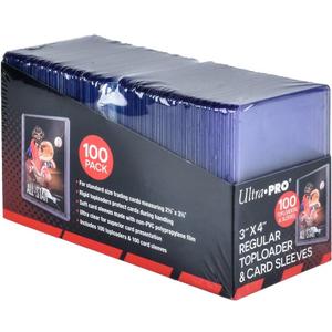 Ultra PRO 3" x 4" Clear Regular TopLoaders For Cards With Card Sleeves Bundle Standard Size 100ct Trading Baseball Toploader Card Sleeve Protectors