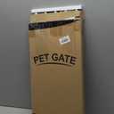 Malier Indoor Dog Gate with Door, 26-41" Extra Wide Full Metal Pet Gate Short Dog Gate for Stairs, Pressure Mount 10'' Tall Small Puppy Low Gate Easy Step Over for Doorways (White)