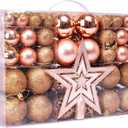 Christmas Ball Decorations Set of 101 Pcs, with Tree Topper, Best Ornaments Gifts Ideas for Family and Friends (Rose Gold Set)