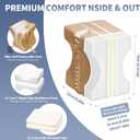 Knee Pillow for Side Sleepers with Champagne Satin Pillowcase- Adjustable Thickness Leg Pillow for Hip & Back Pain Relief, Spine Alignment Support, 11x8.5x7.5 Inch