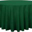 sancua Round Tablecloth - 120 Inch - Water Resistant Spill Proof Washable Polyester Table Cloth Decorative Fabric Table Cover for Dining Tables, Buffet Parties and Camping, Hunter Green