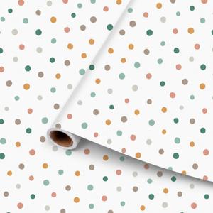Breling 6 Rolls Polka Dot Bulletin Board Paper Roll 4 x 12 ft Fade Resistant Paper Colored Background Roll Bulk for Art Classroom Decor Drawing Craft(Retro)