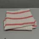 DriftAway Farmhouse Linen Lined Valance Double Layer Thermal Insulated Room Darkening Blackout Window Valances 3 Inch Rod Pocket Vertical Striped Kitchen Valance for Bathroom Single 52 x 24 Inch Red