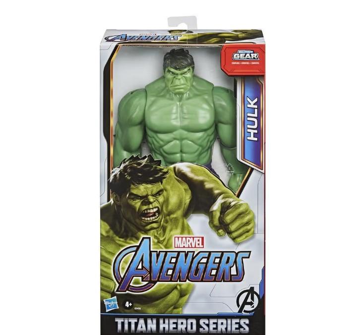 Avengers Marvel Titan Hero Series Blast Gear Deluxe Hulk Action Figure, 12-Inch Toy, Inspired by Marvel Comics, for Kids Ages 4 and Up , Green