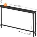HOOBRO 55.1" Narrow Console Table with Power Outlets, Behind Couch Table, 55.1"L x 5.9"W x 31.5"H