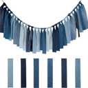 Breling 1 Pcs Denim Banner Denim Party Decorations Blue Banner Bachelorette Party Decorations Bunting Garland for Blue Jean Baby Shower Birthday Wedding Festival (Strip)