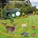 Upgraded Solar Ultrasonic Animal Repellent Outdoor, Deer Repellent Devices Squirrel Cat Raccoon Rabbit Dog Deterrent, Keep Skunk Away Motion Detection with Flash Light for Yard Garden Lawn 1PACKGreen