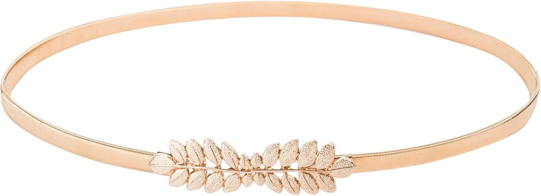 GRACE KARIN Women Skinny Metal Cinch Belt Gold Waistband Elastic Waist Belt CL633 (Large)
