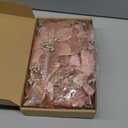 Boao 24 Pieces Christmas Artificial Glitter Poinsettia Flowers Xmas Flowers Wedding Christmas Tree New Year Ornaments(Rose Gold)