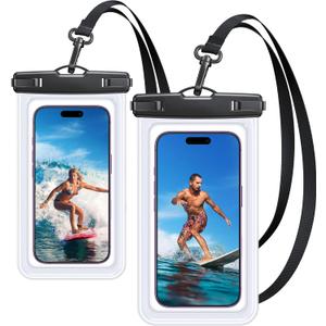 2 PackCoolpow Waterproof Phone PouchEasy Lock & Heavy DutyIPX8 Water Proof Cell Phone Dry Bag for Beach Vacation Waterproof Phone Case With Lanyard Protector for iPhone 17 Samsung All 4-7" Phone