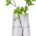 WHJY 9 inch Gray Clear Glass Vase for Table Centerpieces Home Dcor, Flower vase Modern Glass Bottles Decorative-Gray