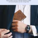 Slim Wallet for Men, Christmas Stocking Stuffers Gifts for Men Him, White Elephant Gifts for Adults Husband Boyfriend, RFID Blocking Minimalist Wallet for Men with Money Clip, Credit Card Holder (Crazy Horse Brown)