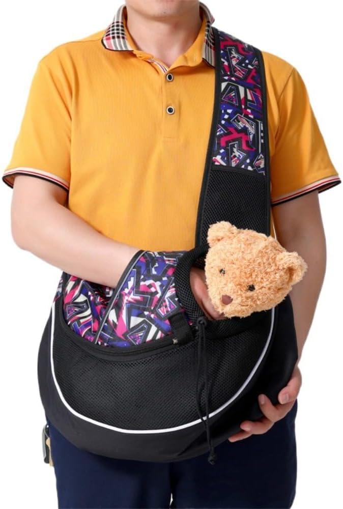 Portable Pet Carrier Sling Hands-Free Adjustable Crossbody Bag Breathable for Dogs and Cats(M-Style 4)