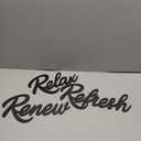 3 Pieces Bathroom Decor Wooden Bathroom Sign,Relax Renew Refresh Sign (Black-large)