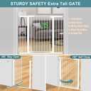 Fairy Baby 38" Extra Tall Baby Gate for Stairs and Doorways, 59.9"-65.3" Extra Wide Long Pet Gate, Metal Auto Close Safety Child Gate Fence for Puppy Pet, Pressure Mounted Walk Through Gate, White