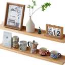 Long Floating Shelves 36 inch, Set of 2 Rustic Pine Wood Wall Shelves for Bathroom, Living Room, Bedroom and Kitchen, Picture Ledge for Storage,Books,Room Decor,6x36 inch
