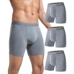 Breacare Mens Incontinence Underwear Leak Proof Washable Reusable Boxer Briefs for Male 50ML Urinary Leakage Absorbent for Bladder Leak Protection, 2 Pack (Large, Dark Grey)