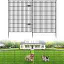 8 Panels No Dig Garden Fence with Gate, 48in(H) × 21ft(L) Decorative Metal Outdoor Dog Fence, Rustproof Pet Fencing for Yard, Patio, Flower Bed -Temporary Fencing| Easy to Install